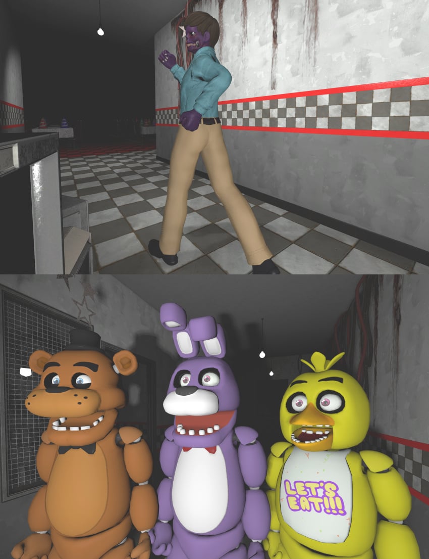 3d ass axel_in_harlem bear bonnie_(fnaf) bunny butt chica_(fnaf) chick five_nights_at_freddy's freddy_(fnaf) goofy_ahh human i_put_the_new_forgis_on_the_jeep lol male meme michael_afton purple_body purple_skin source_filmmaker vamonos_de_fiesta_a_factory yuuki_momofox