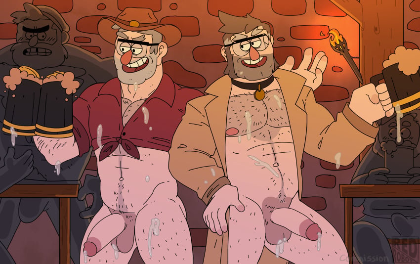 balls bara big_balls big_penis boner brother brothers daddy disney erection gay gravity_falls male male/male male_nipples male_only mature_male muscular_male nipples nude penis red_robot stanford_pines stanley_pines twin_brothers twins