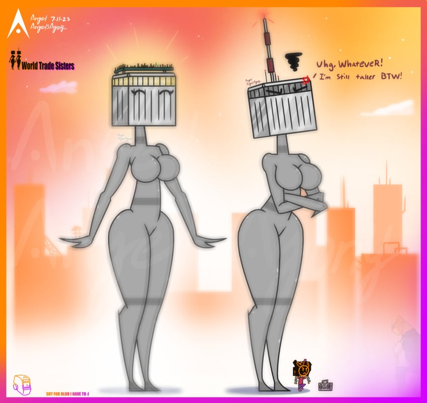 agonywelds angelsagony anthro ass breasts building buildings controversial controversy deki female never_forget offensive smaller_male taller_girl tenna thick_ass thick_thighs thighs twin_towers wide_hips worldtradesisters