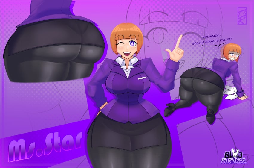 1girls ass big_ass big_breasts big_butt breasts curvaceous curvy curvy_body curvy_figure dat_ass female_only grindardot heels huge_ass huge_butt oc office_clothing office_lady orange_hair original_character pantyhose purple_hair secretary shirt short_hair short_hair_female skirt small_skirt solo solo_female solo_focus tagme thick_thighs thighs uniform work_uniform