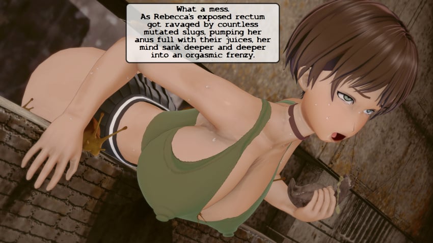 1girls 3d 3d_(artwork) anal anal_destruction big_ass big_breasts brown_hair bug comic comic_page creature cum cum_drip cum_on_ass cum_on_body curvaceous curvy dripping english_text exhausted fainted female female_focus fucked_senseless huge_ass huge_breasts human insects interspecies koikatsu large_ass large_breasts orgasm parody rebecca_chambers resident_evil resident_evil_0 sewer slime slug stuck stuck_in_wall takeo92 text thick thick_thighs thong_aside through_wall wide_hips zoophilia