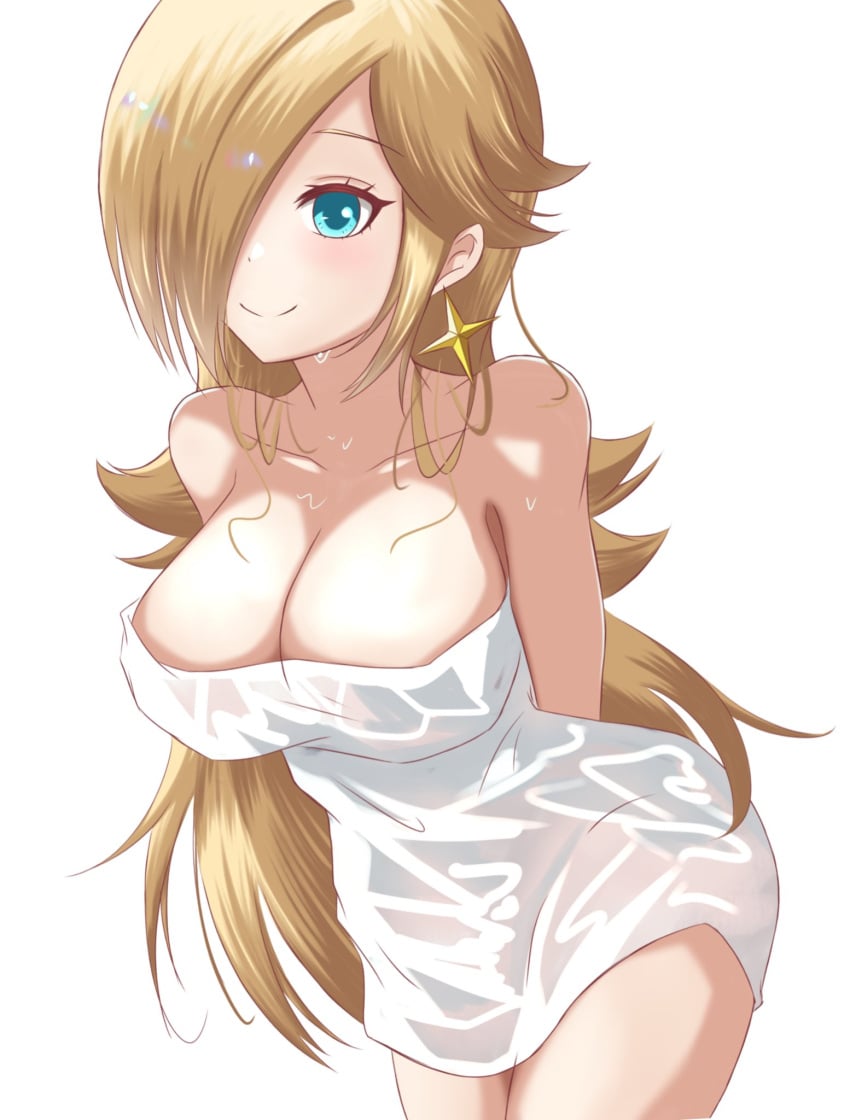 blonde_hair blue_hair breasts female female_only mario_(series) nintendo princess_rosalina solo super_mario_galaxy yassrosalina