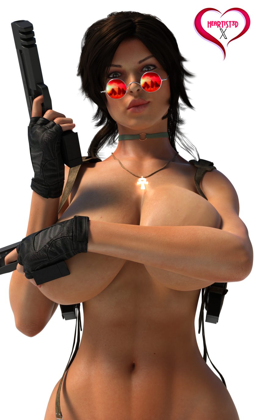 3d big_breasts busty casual egyptian eyewear female female_focus female_only firearm gun handgun heartist3d heroine hourglass_figure human lara_croft lara_croft_(survivor) looking_over_eyewear looking_over_glasses looking_over_sunglasses nude pale_skin red-tinted_eyewear solo sunglasses tinted_eyewear tomb_raider tomb_raider_(survivor) weapon wide_hips