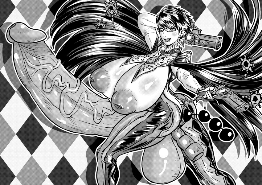 1futa anal_insertion anal_sex balls bayonetta bayonetta_(character) bayonetta_2 big_breasts big_testicles breasts censored clothed clothing dickgirl dickgirl_only erect_penis erection full-package_futanari futa_only futanari gigantic_balls gigantic_breasts gigantic_penis gigantic_testicles gomikuzu0411 huge_balls huge_breasts huge_cock huge_testicles human hyper hyper_penis insertion intersex large_areolae large_balls large_breasts large_penis large_testicles light-skinned_futanari light_skin long_hair long_penis monochrome partially_clothed penetrable_sex_toy penis scrotum solo solo_futa standing testicles urethra vaginal_insertion veiny_penis