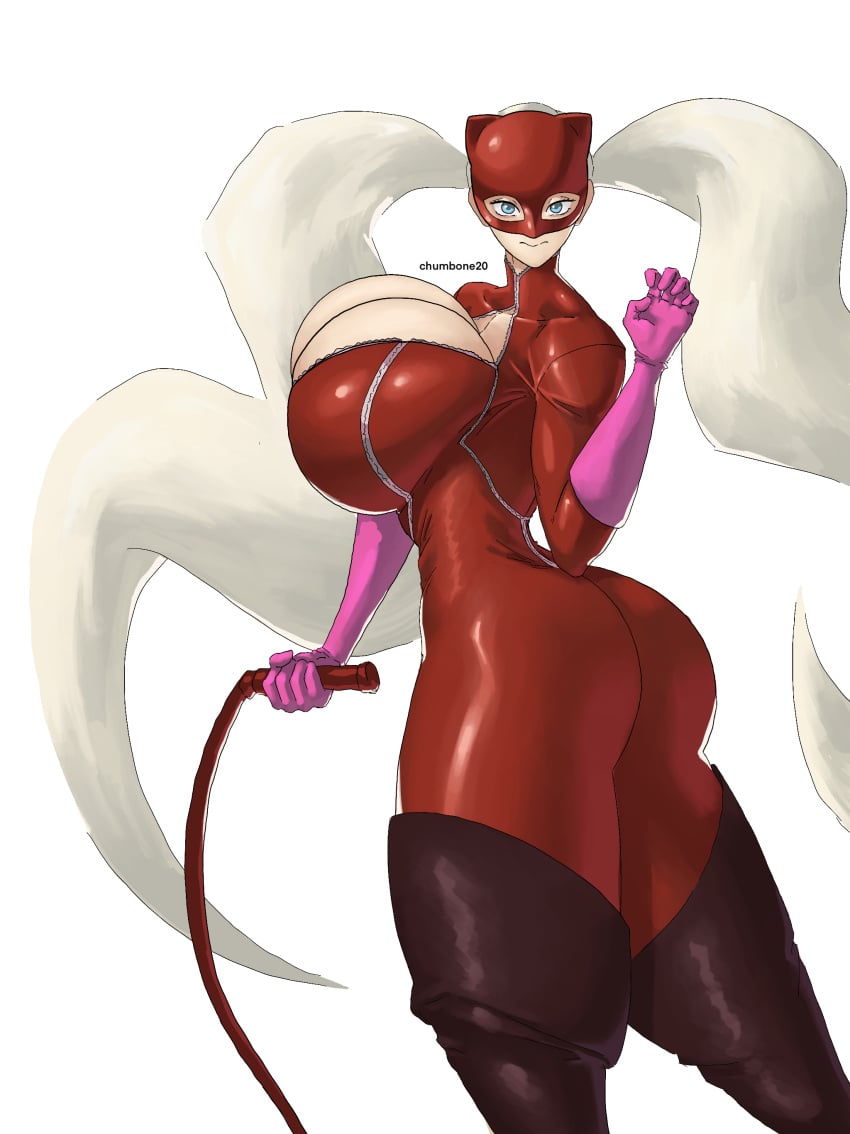 ann_takamaki big_ass big_breasts breasts_bigger_than_head chumbone20 clothing female huge_ass huge_breasts human pale_skin persona persona_5 phantom_thief_suit skin_tight skindentation thick_thighs twintails voluptuous wide_hips