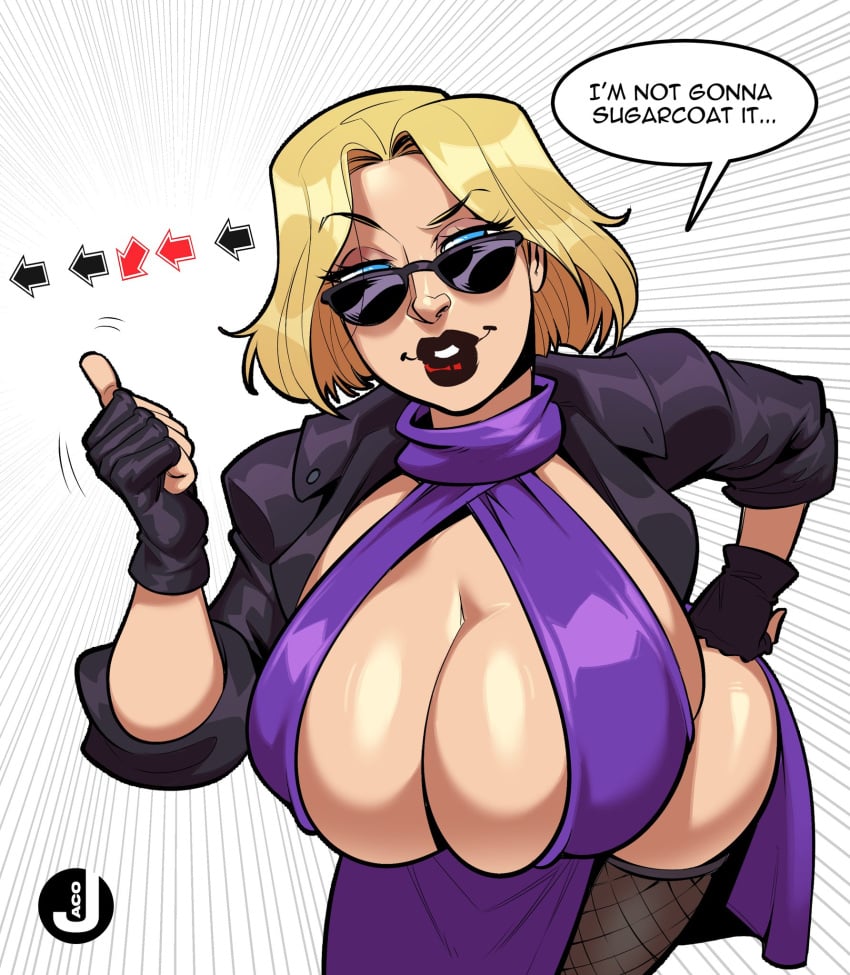 1girls 2d ass bandai_namco big_ass big_breasts blonde_female blonde_hair blonde_hair_female breasts bust busty chest cocktail_dress curvaceous curvy curvy_figure digital_media_(artwork) female female_focus hips hourglass_figure huge_ass huge_breasts human iacolare jacogram large_ass large_breasts legs light-skinned_female light_skin looking_at_viewer looking_over_eyewear looking_over_glasses looking_over_sunglasses mature mature_female meme meme_reference milf namco nina_williams purple_dress silf slim_waist sunglasses tekken tekken_8 thick thick_hips thick_legs thick_thighs thighs tinted_eyewear video_game_character video_game_franchise voluptuous waist wavy_hair wide_hips