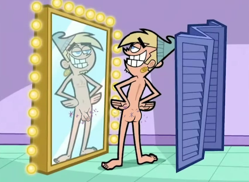 ass big_head blonde_hair cock dokoden edit male_only mirror nickelodeon nicktoons penis screenshot skip_sparkypants the_fairly_oddparents toony