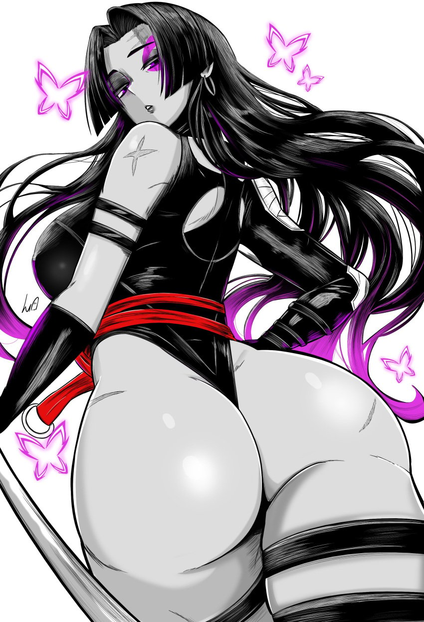 1girls ass ass_focus looking_at_viewer looking_back lughost marvel marvel_rivals psylocke psylocke_(marvel_rivals) vengeance_psylocke x-men