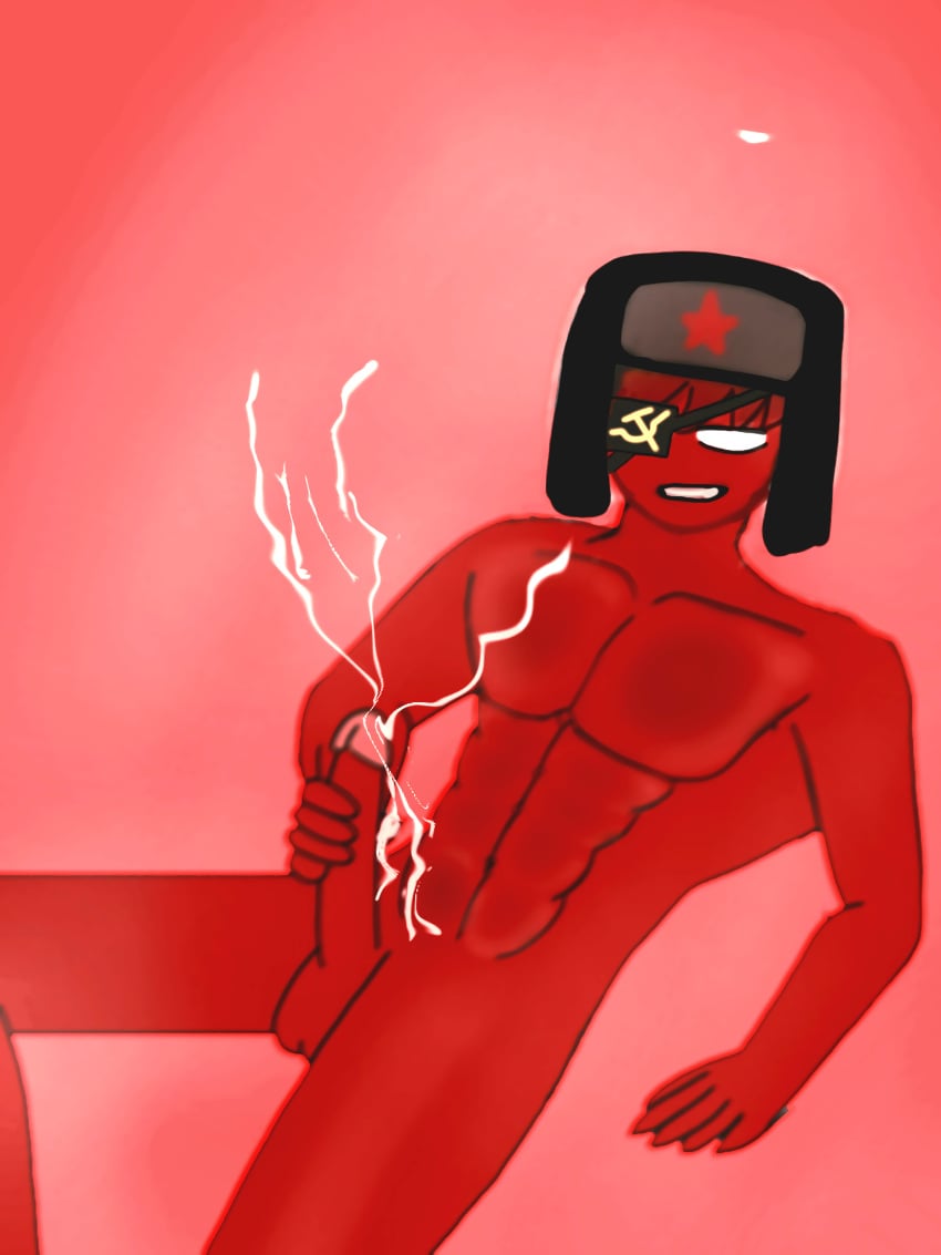 countryhumans cum cum_on_body cumshot ejaculation male masturbation semen sex soviet_union_(countryhumans)