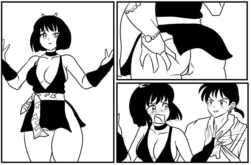 1boy 1boy1girl 1girls ass ass_grab ass_grope big_ass big_breasts big_butt blush breasts butt_grab butt_grope cleavage comic comic_panel curvaceous curvy curvy_body curvy_female curvy_figure curvy_hips embarrassed female grabbing grabbing_ass grabbing_from_behind grope groping groping_ass groping_from_behind hourglass_figure hourglass_figured_female human inuyasha izdawhiz kimono kunoichi line_art male male/female miroku panties rear_view shocked shocked_expression thick_ass thick_thighs underwear voluptuous voluptuous_female wide_hips xioniablade yura_of_the_hair