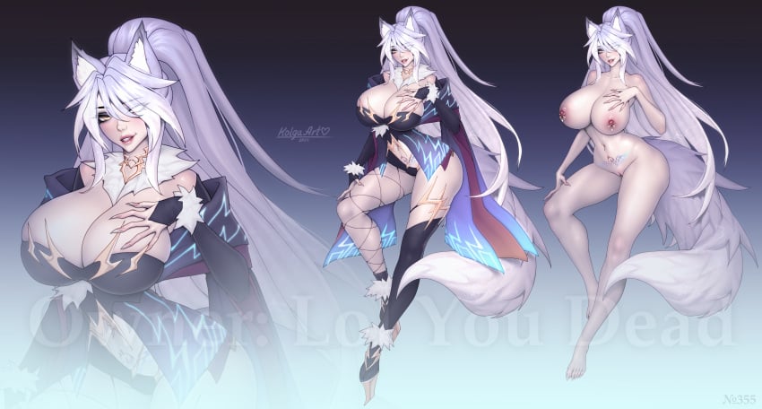 kemonomimi kolgaart mge monster monster_girl monster_girl_(genre) monster_girl_encyclopedia raiju raijuu_(monster_girl_encyclopedia) violet_hair white_body white_hair white_skin yellow_eyes