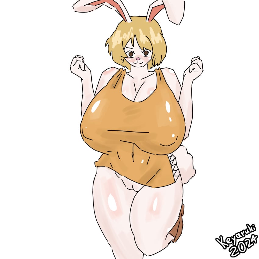 1female 1girls 2d 2d_(artwork) ass big_ass big_breasts big_hips big_thighs blonde_hair boobs_bigger_than_head breasts bunny_ears bunny_girl carrot_(one_piece) female female female_focus female_only flat_colors furry gigantic_breasts hips keyaruki massive_breasts one_piece shiny_skin signature simple_background simple_coloring solo solo_focus standing thick_thighs thighs twitter_link unrealistic_proportions voluptuous voluptuous_female white_fur