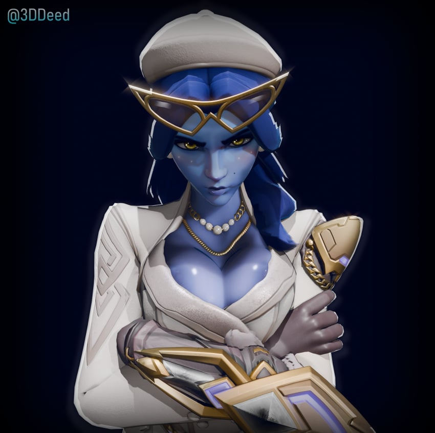 3ddeed amelie_lacroix angry angry_expression angry_face annoyed annoyed_expression areolae arms_crossed arms_crossed_under_breasts blender blender_(software) blue_skin blue_skinned_female boob_press boob_squish fully_clothed hat highlights large_breasts looking_at_viewer looking_up mad overwatch overwatch_2 pissed_off pout pouting pouty_lips pressed_together purple_skin purple_skinned_female pushing_breasts_together pushing_breasts_up shiny shiny_breasts shiny_skin solo solo_female solo_focus widowmaker winter_clothes yellow_eyes