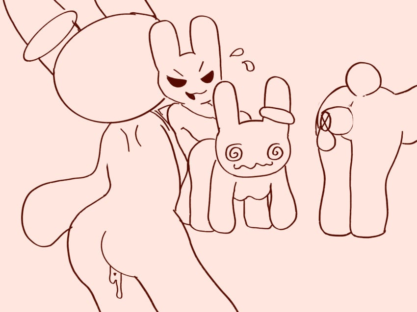 anonymous_artist anthro ass bunny_maloney bunny_maloney_(character) candy_bunny female genitals hi_res lagomorph leporid male male/female mammal penis pussy rabbit tagme