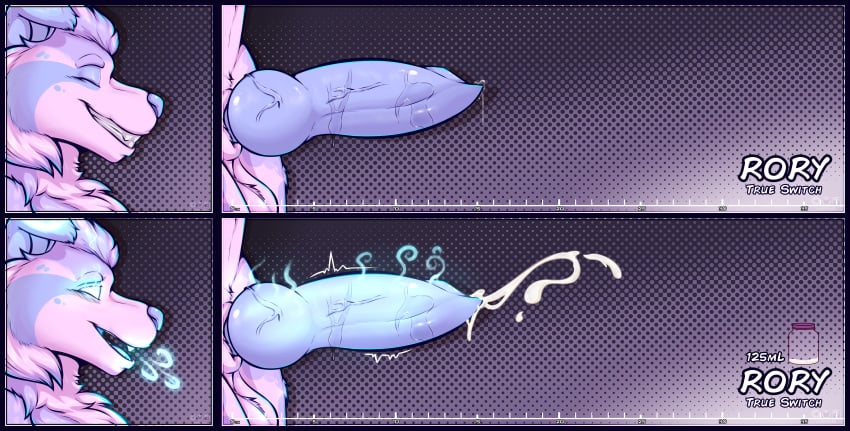 absurd_res aktiloth animal_genitalia animal_penis anthro australian_shepherd balls blue_eyes blue_tongue blush blush_lines bodily_fluids breath canid canine canine_genitalia canine_penis canis chart comparing container cum cum_drip cum_in_container cum_in_jar cum_on_penis cumshot digital_media_(artwork) domestic_dog dripping ejaculation english_text erection floppy_ears fur genital_fluids genitals glowing glowing_eyes glowing_genitalia glowing_penis hair healing_magic herding_dog hi_res jar laboratory_equipment laboratory_glassware leaking leaking_precum looking_pleasured magic male mammal markings measurements model_sheet only_male open_mouth orgasm orgasm_face pastoral_dog penile penis pink_body pink_fur precum precum_drip precum_on_penis purple_markings purple_penis rory_(firecracker) scientific_instrument sheepdog simple_background smile solo teeth text tongue volumetric_flask