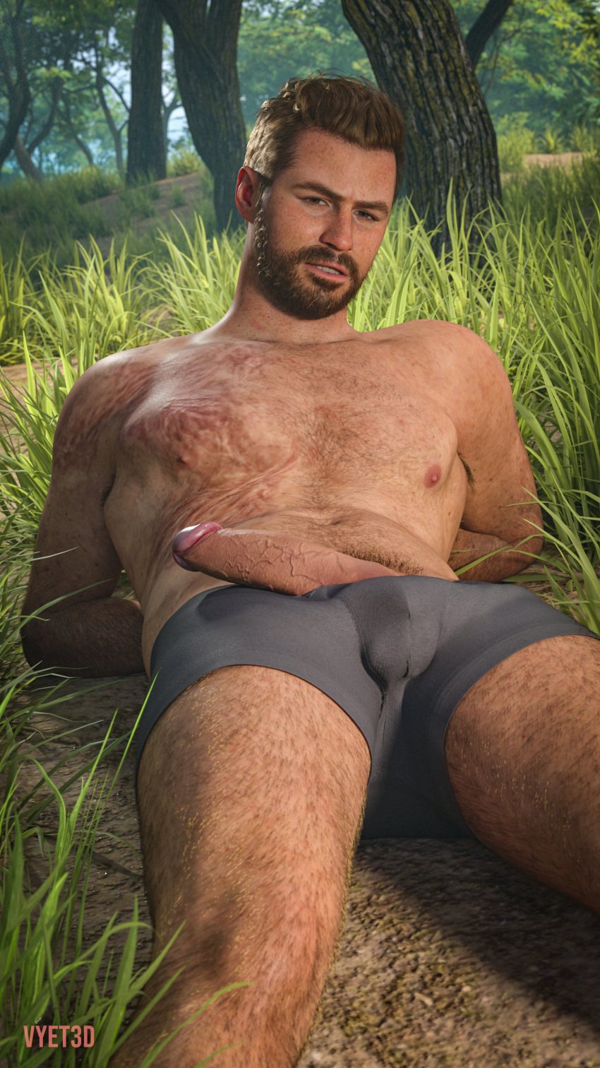 3d 3d_(artwork) 3d_model boxers_only erection male male_focus naughty_dog outdoor_nudity outdoors owen_moore penis_out scar_on_body solo solo_focus solo_male sony_interactive_entertainment the_last_of_us the_last_of_us_2 tied_up unable_to_escape veiny_penis vyet3d