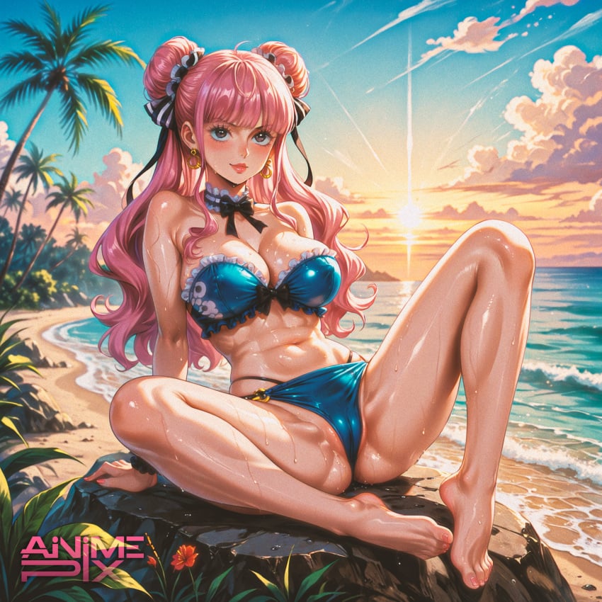 ai_generated ainimepix barefoot bikini clothing feet female female_only foot_fetish one_piece perona