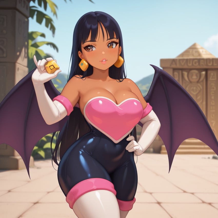 ai_generated brown_skin c.c.leah chel_(the_road_to_el_dorado) rouge_the_bat_(cosplay) the_road_to_el_dorado