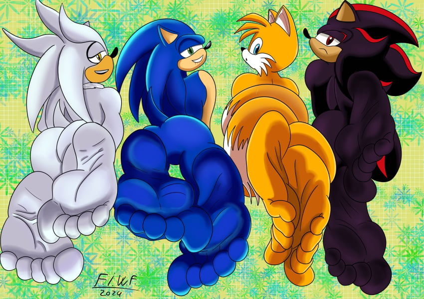 5_toes back_view black_fur blue_fur digital_media_(artwork) feet foot_fetish foot_focus fromitalywithfurore group male_only shaded shadow_the_hedgehog silver_the_hedgehog smiling smiling_at_viewer sonic_(series) sonic_the_hedgehog sonic_the_hedgehog_(series) tails_the_fox white_fur wrinkled_feet yellow_fur