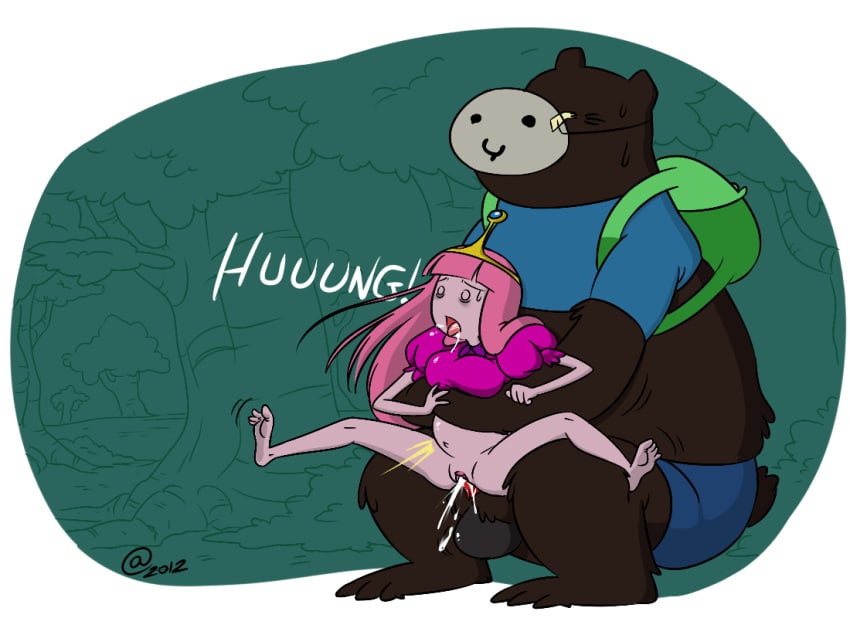 2012 @atsign adventure_time backpack bag bear bear_(adventure_time) cartoon_network cum_in_pussy cum_inflation cum_inside female male pale_skin penis princess_bubblegum pussy source_request tongue tongue_out vaginal zoophilia