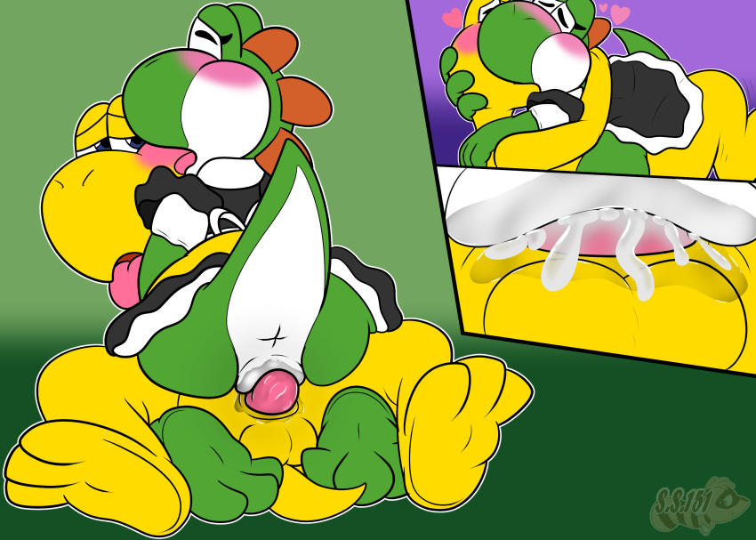 1boy 1girls couple cowgirl_position cum feet female kissing koopa koopa_troopa m_f maid_outfit male/female male_female mario_(series) melon orgasm paws s151 sex starany156 yoshi