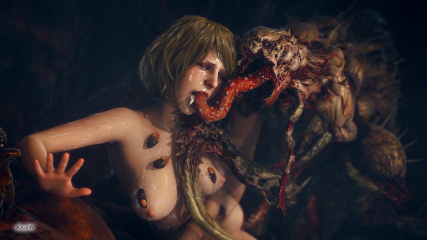 1girls aizu649 ashley_graham ashley_graham_(ella_freya) blonde_hair blue_eyes breasts broken_rape_victim bukkake capcom cockroach cum cum_on_body cum_on_face curtained_hair disgusting drain_deimos exposed_breasts extreme_french_kiss female flesh_tunnel forced_feeding french_kiss gray_eyes hive insect insects interspecies interspecies_pregnancy irrumatio kissing light-skinned_female light_skin lipstick monster nipples open_mouth oral oral_penetration oral_sex parasite penetration pink_nipple rape resident_evil resident_evil_4 resident_evil_4_remake scared short_hair size_difference slime spread_legs tentacle thin_female young_woman