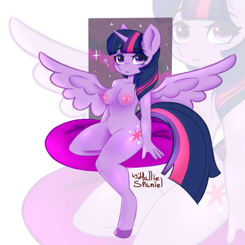 2024 ? breasts casual female female_focus female_only friendship_is_magic furry halliespaniel hasbro long_hair magic magical_girl my_little_pony nipples nudist pink_hair pony purple_body purple_eyes purple_hair pussy twilight_sparkle_(mlp) unicorn white_background wings