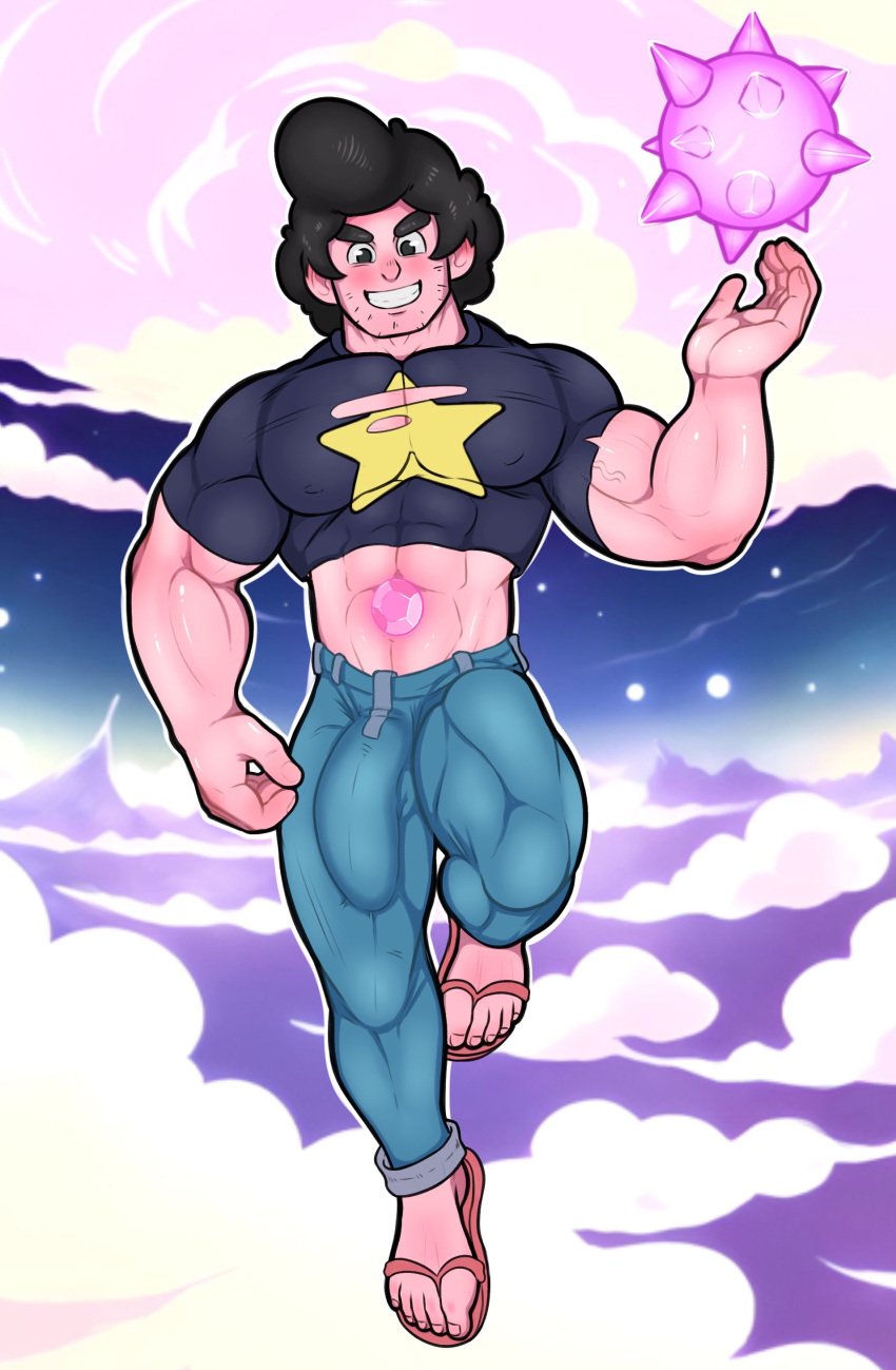 bara big_bulge blush bulge cartoon_network clothing erection_under_clothes gepp_(artist) male male_only manly mature_male muscular_male penis_outline steven_quartz_universe steven_universe tight_clothing