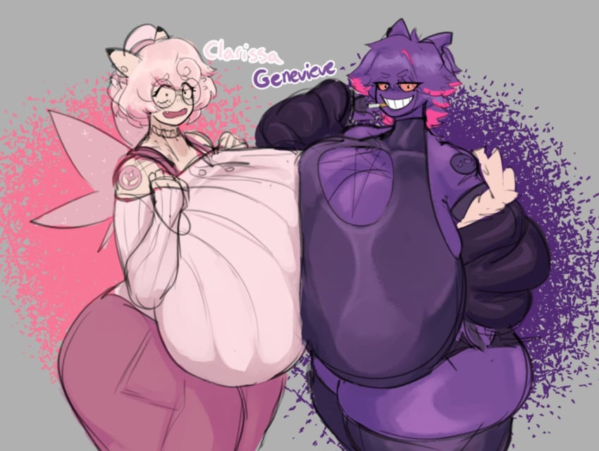 1boy2girls 2girls 2girls1boy anthro anthro_only breasts_bigger_than_head clefable fan_character female female/female female_only gengar homoryustreets huge_breasts hyper hyper_breasts multiple_girls pokemon pokemon_(species) s_elbeej tagme twitter_link