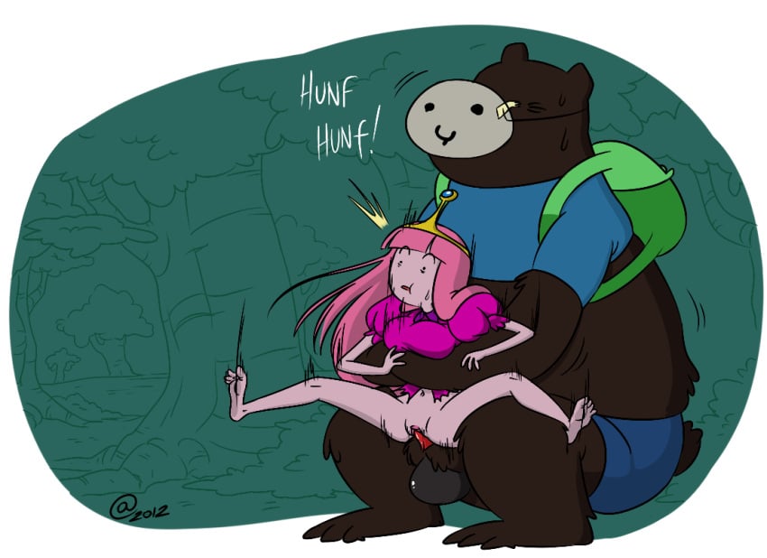 2012 @atsign adventure_time backpack bag bear bear_(adventure_time) cartoon_network female male pale_skin penis princess_bubblegum pussy source_request vaginal zoophilia