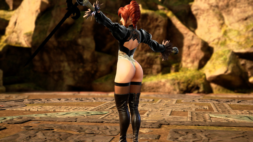 3d amy_sorel ass butt cosplay nier:_automata soul_calibur yorha_2b_(cosplay)