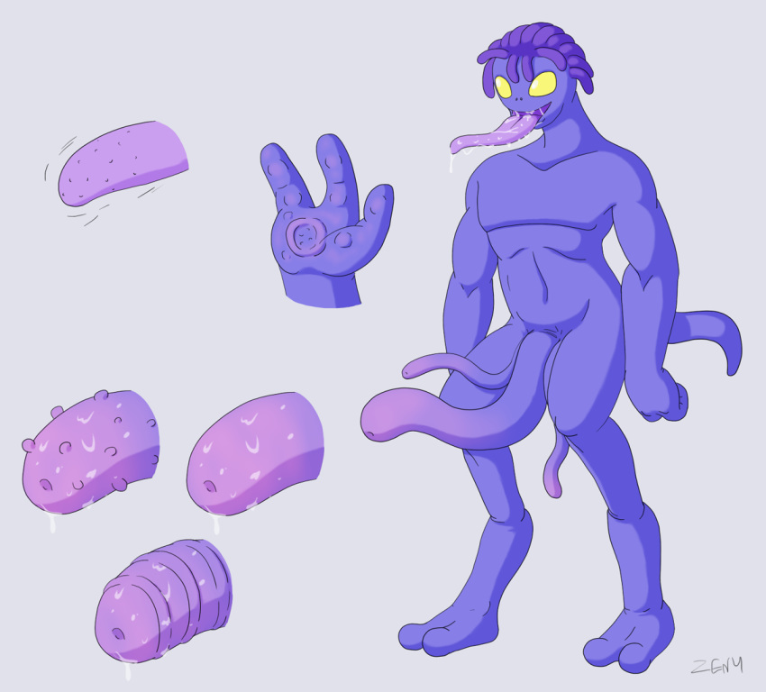 alien aza blue_skin full-length_portrait full_length male male_only original original_character portrait solo standing tentacle zenu