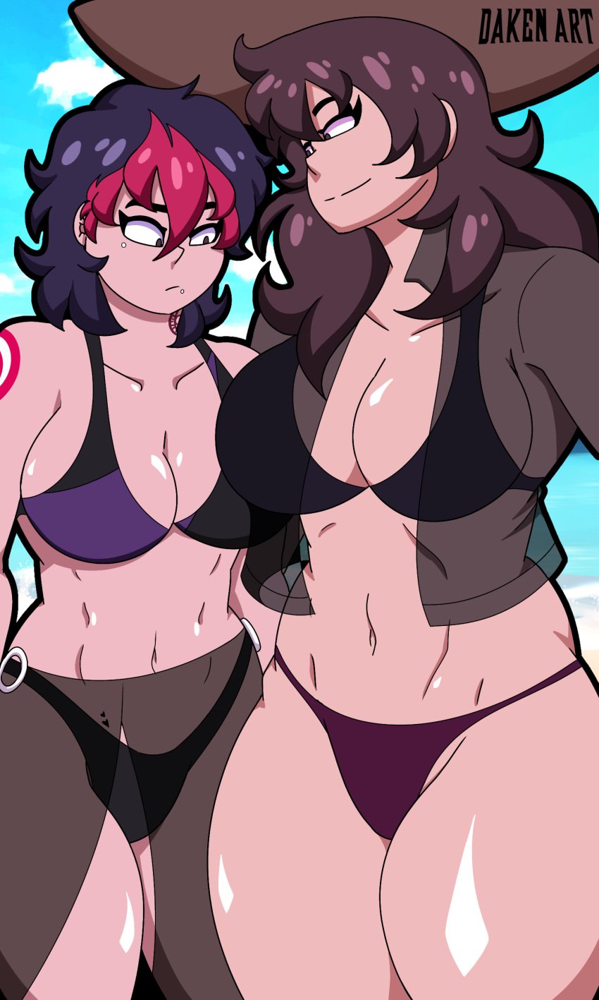 2024 2d 2d_(artwork) 2d_artwork 2girls amber_(daken_henderson) beach beach_background big_breasts big_thighs black_panties black_swimsuit breasts brown_hair curvy curvy_ass curvy_body curvy_female curvy_females curvy_figure curvy_hips curvy_thighs dafne_(daken_henderson) daken_art(artist) daken_henderson(artist) daughter female female_only long_hair mature mature_female meme mommy mother mother_daughter_boob_envy_(meme) multiple_girls original_character original_characters panties purple_hair red_hair red_panties shiny_breasts shiny_skin shiny_thighs short_hair swimsuit tagme tagme_(artist) tagme_(character) tattoo tattoos thighs white_body white_fur white_skin young younger_female