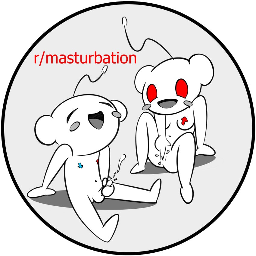 1boy 1girls casual casual_nudity cum female happy male masturbation mutual_masturbation nudist orgasm penis pleasure_face reddit snoo subreddit_icon