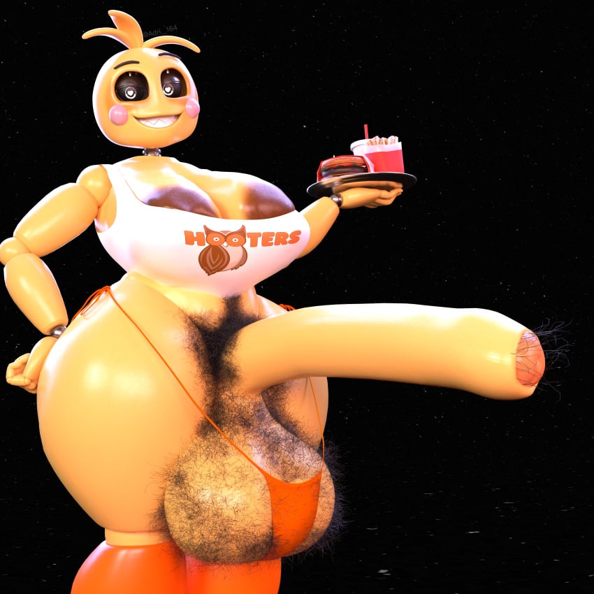 3d 3d_(artwork) absurd_res adri164 animatronic areola areola_slip avian balls big_balls big_breasts big_penis bird body_hair breasts brown_areola chicken clothing digital_media_(artwork) excessive_pubic_hair five_nights_at_freddy's five_nights_at_freddy's_2 food foreskin futa futanari galliform gallus_(genus) genitals gynomorph hairy hairy_balls hi_res hooters hooters_uniform huge_balls huge_breasts huge_cock hyper intersex intersex_only long_penis looking_at_viewer machine penis phasianid pubic_hair pubic_hair_in_foreskin robot scottgames smile solo thick_thighs thong toy_chica_(fnaf) underwear wide_hips