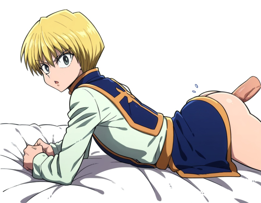 ai_generated anal big_ass femboy hunter_x_hunter kurapika papagaimon side_view simple_background trap white_background