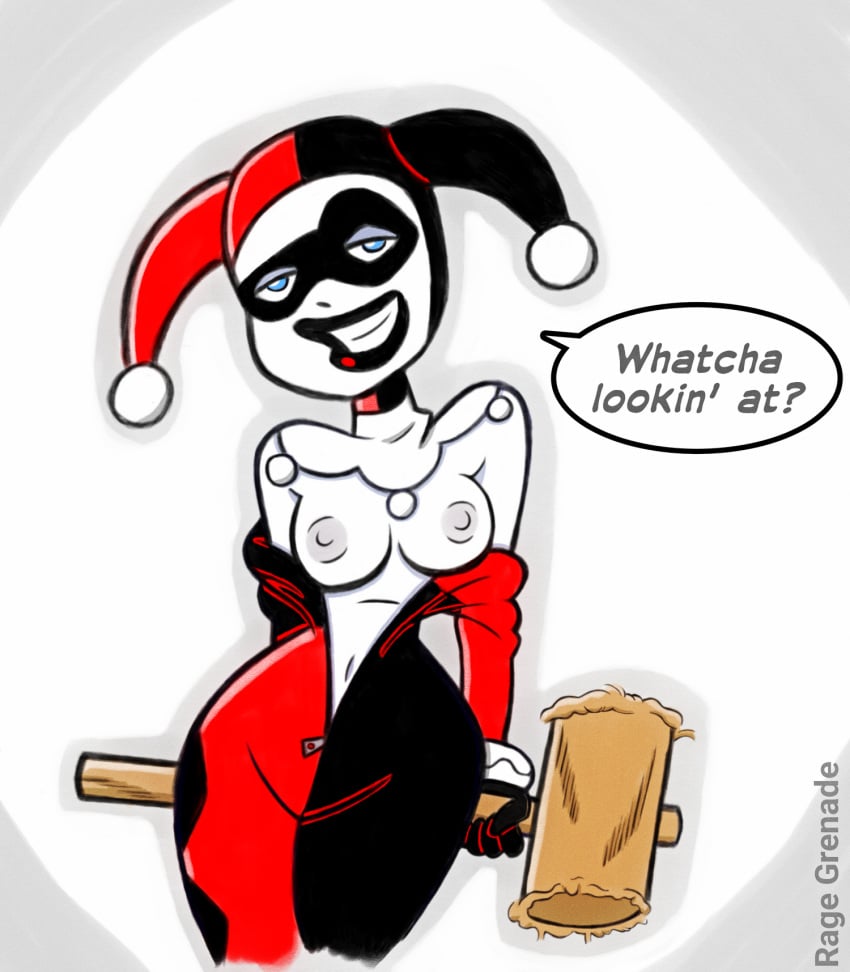 batman:_the_animated_series batman_(series) breasts dc harley_quinn harley_quinn_(classic) pale-skinned_female pale_skin rage_grenade white_female white_skin