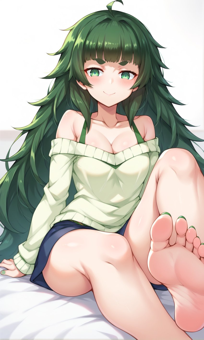 ai_generated green_eyes green_hair hiyajou_maho kawaii_waifus patreon preview steins;gate_0