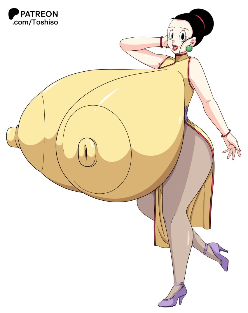 1female 1girls 2d big_breasts big_nipples black_hair breasts breasts_bigger_than_ass breasts_bigger_than_head breasts_bigger_than_torso chichi chichi_(majin_buu_saga) dragon_ball dragon_ball_z enormous_breasts enormous_tits female female_focus female_only footwear full_color giant_breasts giant_tits gigantic_breasts gigantic_tits high_heels huge_breasts hyper_breasts hyper_tits large_breasts large_tits massive_breasts massive_tits nipples no_penetration pantyhose pinup shounen_jump solo solo_female tagme thick_thighs thighs toshiso