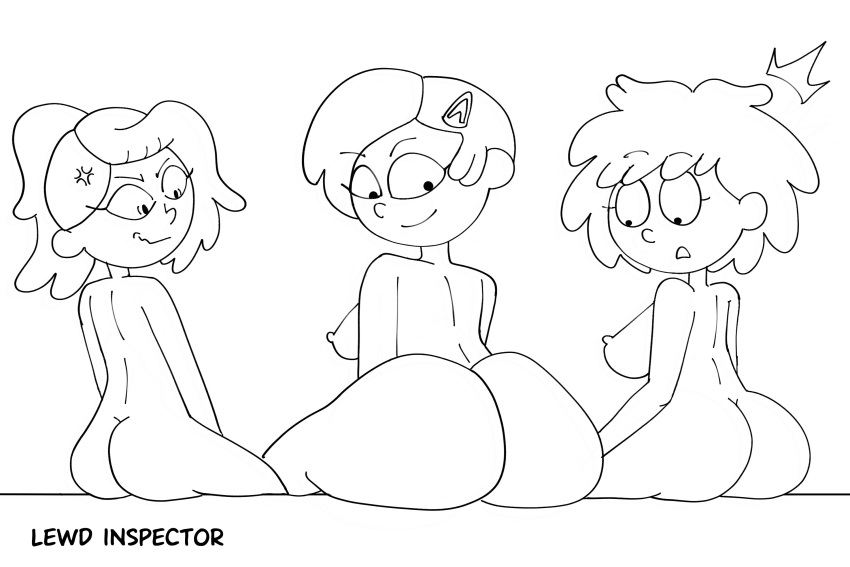 3girls amphibia anne_boonchuy ass ass_awe ass_envy ass_focus belly belly_button big_ass big_breasts breasts cleavage disney erect erect_nipple erect_nipples erection eyebrows eyelashes female female_focus female_only hair hairclip huge_ass lewd_inspector marcy_wu nipples sasha_waybright uncensored