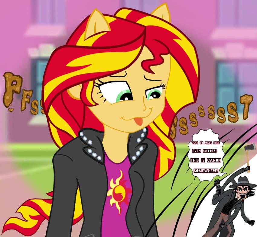 :3 animal_ears axe bottomless comic dialogue epitec-9_incognito equestria_girls evil_grin evil_smile fart fart_fetish farting_in_face farting_on_face fourth_wall fourth_wall_broken furry_ears happy in_public multi_arm multi_limb my_little_pony my_little_pony_equestria_girls my_little_pony_friendship_is_magic onomatopoeia part_of_comic pony_ears reality-breaking reality_change reality_revision reality_shift reality_warping satisfied satisfied_look satisfied_smile scary scary_face smile smiling sunset_shimmer tawagoto_(cage) tongue tongue_out