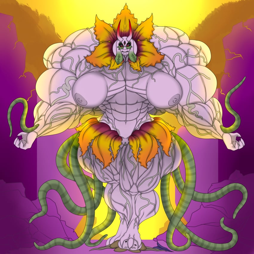 anthro baronbulge big_breasts big_muscles body_size_growth breasts corruption duo female flower flowey_the_flower growth hi_res huge_breasts huge_muscles male monster muscle_growth muscular plant plant_monster size_transformation tentacle toriel transformation transformation_sequence undertale undertale_(series)