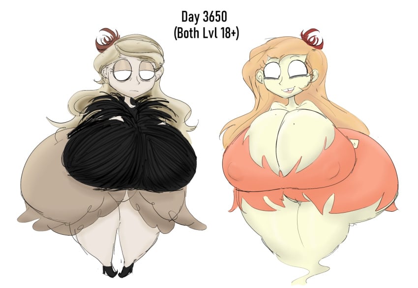 2024 2d 2girls abigail_(don't_starve) allagainstyou ass_bigger_than_body ass_bigger_than_head big_breasts big_thighs blonde_hair breasts breasts_bigger_than_head breasts_bigger_than_torso dont_starve dont_starve_together dress dumptruck_ass dumptruck_butt female/female female_only flower flower_in_hair ginger ginger_hair klei_entertainment large_breasts looking_at_viewer nipples nipples_visible_through_clothing pale_body pale_skin pussy shortstack thick_thighs vagina wendy_(don't_starve) white_body white_eyes white_skin wide_hips