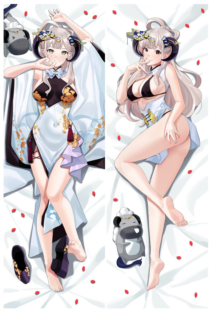 1girls beauty_mark blush ciyana dakimakura dakimakura_design feet horns indie_virtual_youtuber light-skinned_female virtual_youtuber vtuber