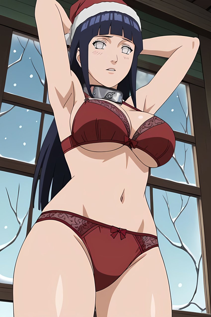 armpit breasts female hinata lingerie naruto pinku pinku.ai pinkuai underboob