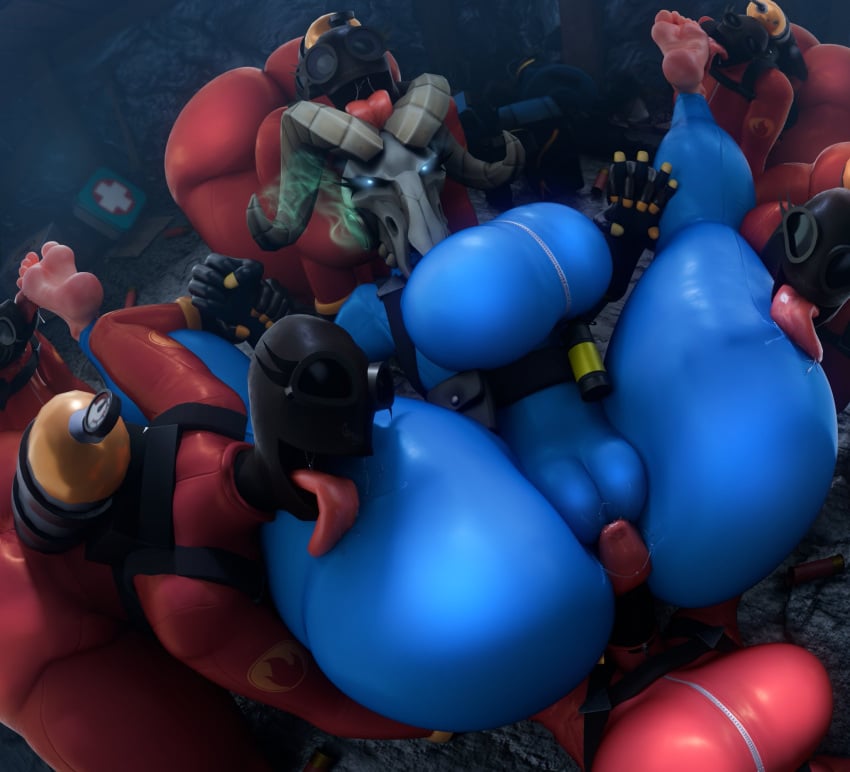 feet foot_fetish orgy pyro_(team_fortress_2) tagme