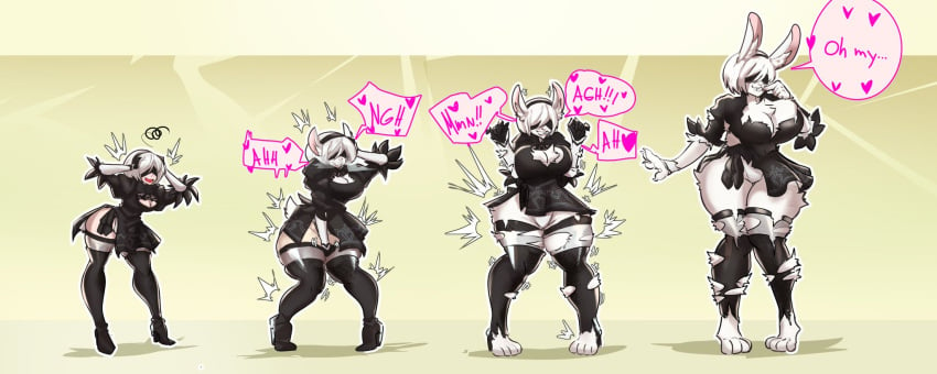 1girls android android_girl anthro anthro_female big_boobs big_breasts blindfold boobs breasts bunny_ears bunny_girl clothed clothed_female dimitrilukin female female_focus female_only furry furry_female growing growth light-skinned_female light_skin nier nier:_automata nier_(series) rabbit rabbit_ears rabbit_girl robot robot_girl robot_humanoid tall_female tall_girl tall_woman thick_thighs thighs werebunny white_fur white_hair white_hair_female yorha_2b