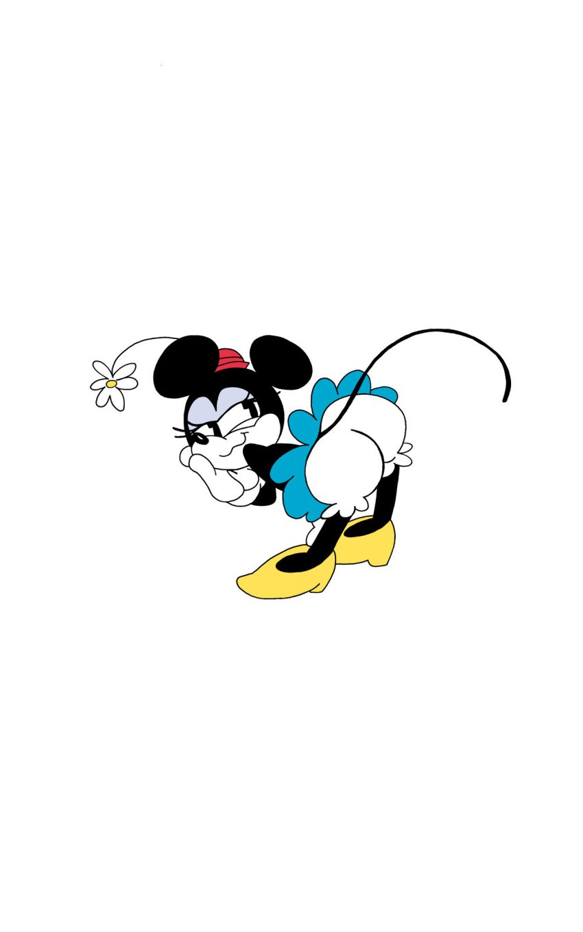 big_butt blue_skirt minnie_mouse white_panties