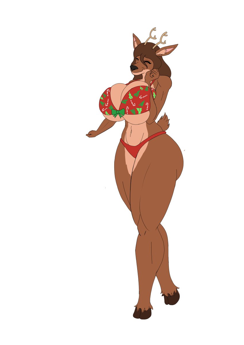 big_ass big_breasts bonnestar12 christmas milf reindeer reindeer_antlers thick thick_hips thick_thighs