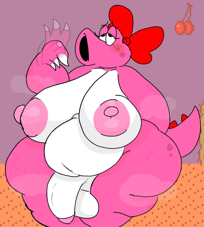 1futa 1girls anthro ass balls bbw big_breasts big_nipples big_penis big_thighs birdo black_eyes bow breasts chubby disksystems fat female futanari half-closed_eyes mario_(series) nintendo nipples penis red_bow sagging_breasts tail thick thick_hips thick_thighs thighs wide_hips